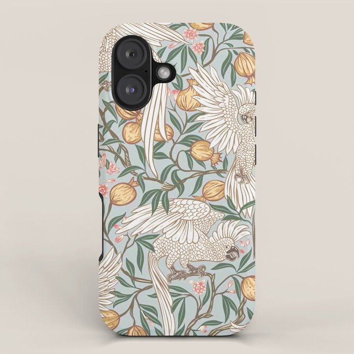 Walter Crane Parakeets Arts & Crafts Design Pale Blue iPhone Case Gallery Image 1