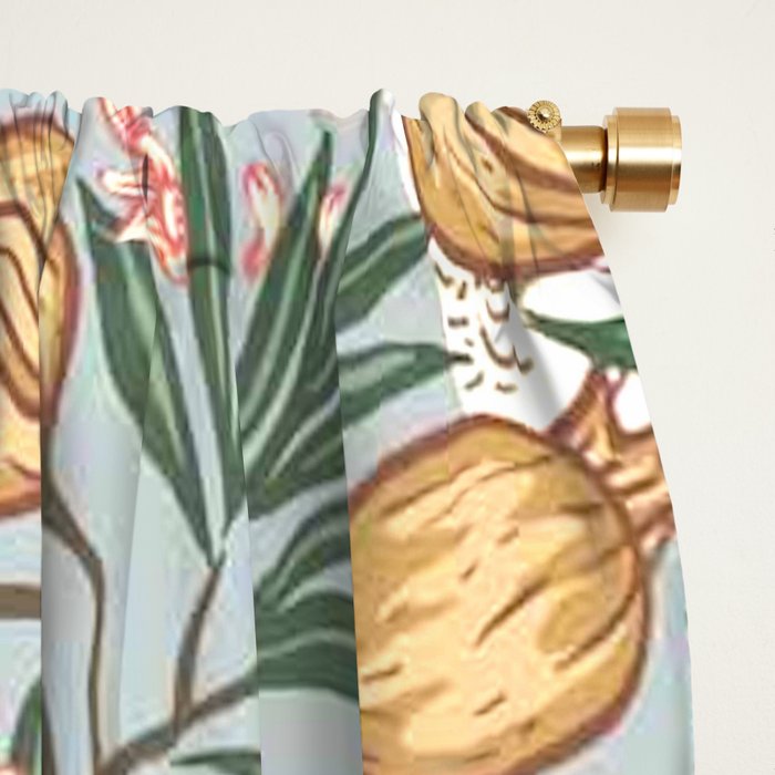 Walter Crane Parakeets Arts & Crafts Design Pale Blue Window Curtain Gallery Image 2