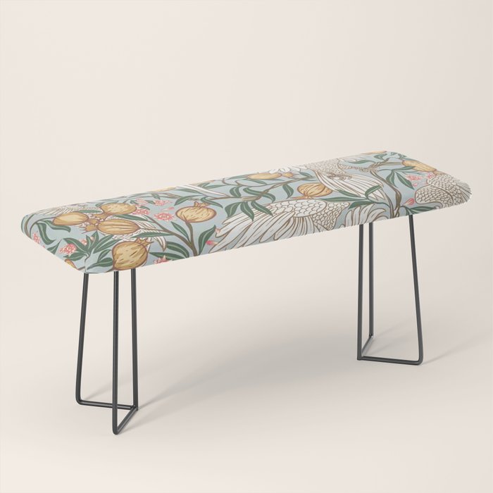 Walter Crane Parakeets Arts & Crafts Design Pale Blue Bench Gallery Image 1