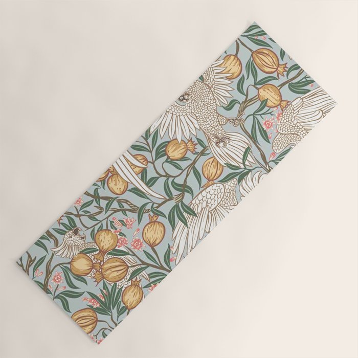 Walter Crane Parakeets Arts & Crafts Design Pale Blue Yoga Mat Gallery Image 1