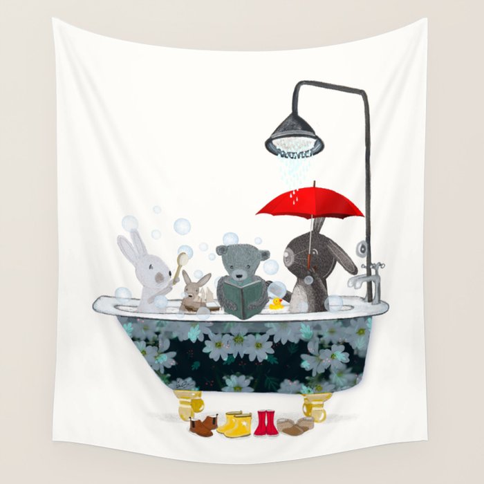 little bath time Wall Tapestry Gallery Image 4