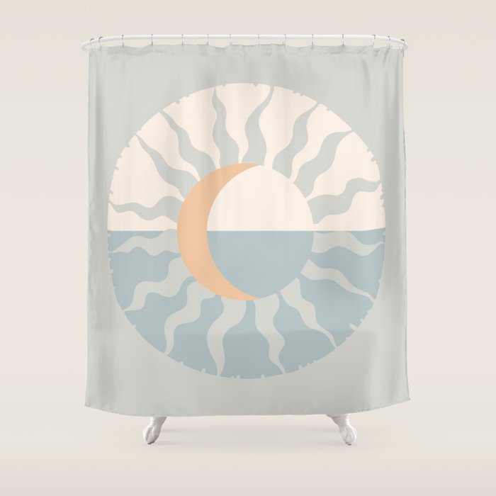 Seafoam Sunset Shower Curtain Gallery Image 1