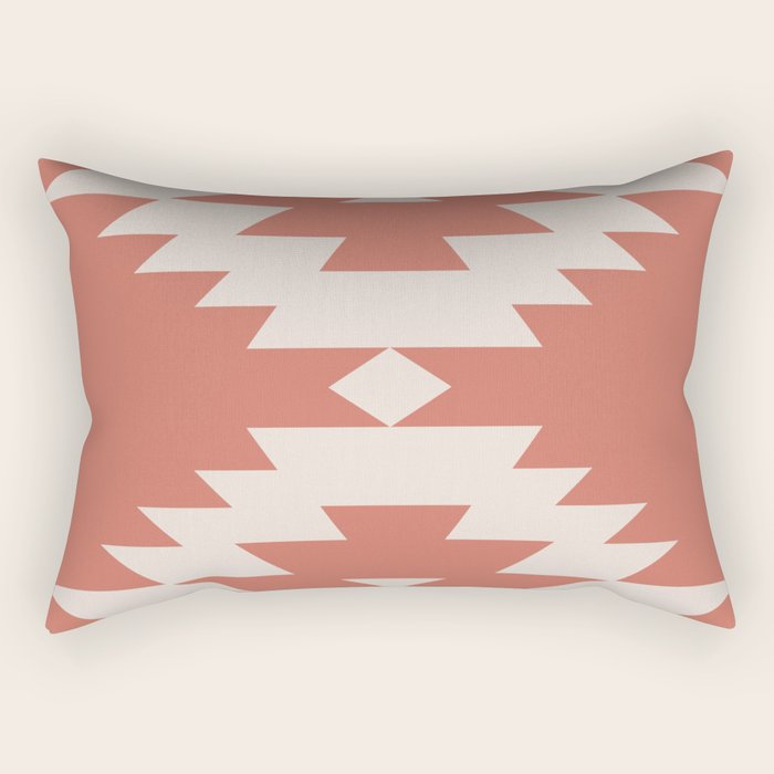 Southwestern Minimalism - Bright Coral Red Rectangular Pillow Gallery Image 1