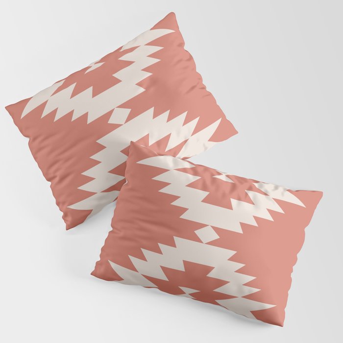 Southwestern Minimalism - Bright Coral Red Pillow Sham Gallery Image 3