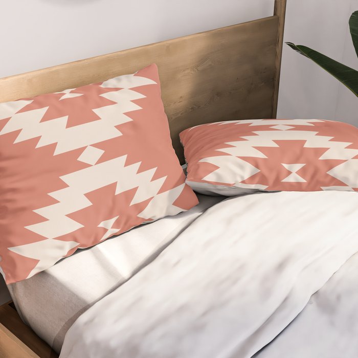 Southwestern Minimalism - Bright Coral Red Pillow Sham Gallery Image 2
