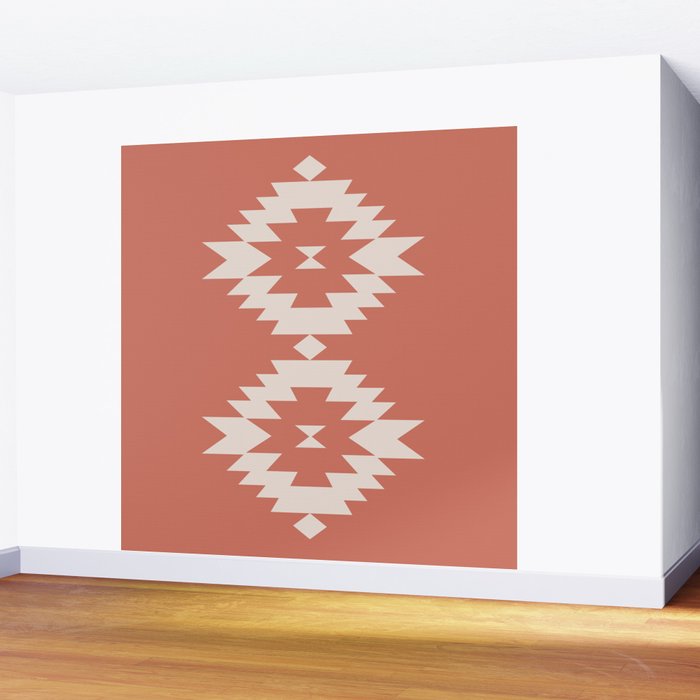 Southwestern Minimalism - Bright Coral Red Wall Mural Gallery Image 2