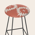 Southwestern Minimalism - Bright Coral Red Stool Gallery Image 2