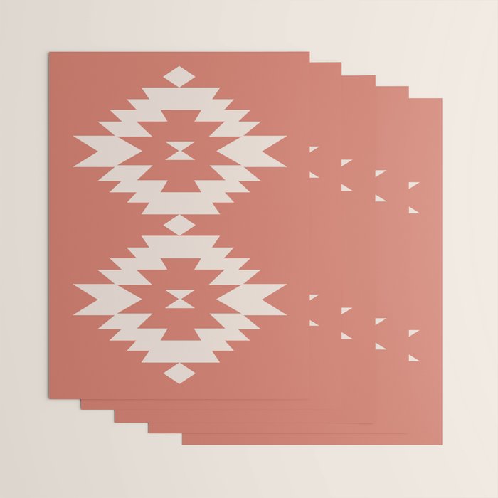 Southwestern Minimalism - Bright Coral Red Wrapping Paper Gallery Image 3