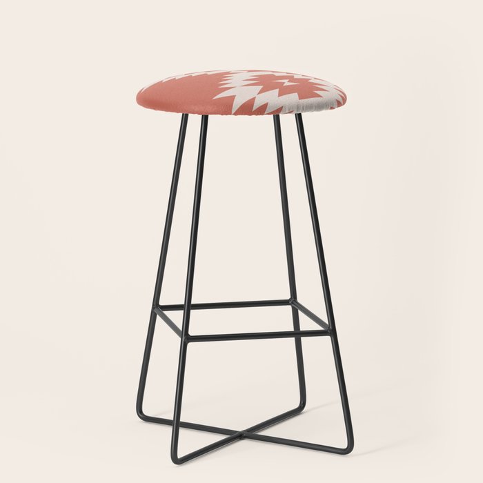 Southwestern Minimalism - Bright Coral Red Stool Gallery Image 1