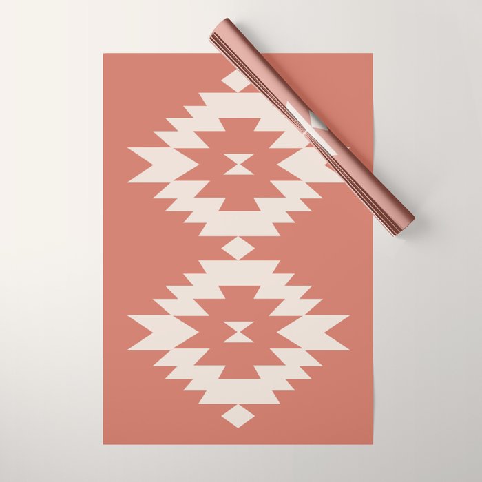 Southwestern Minimalism - Bright Coral Red Wrapping Paper Gallery Image 1