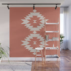 Southwestern Minimalism - Bright Coral Red Wall Mural Gallery Image 1