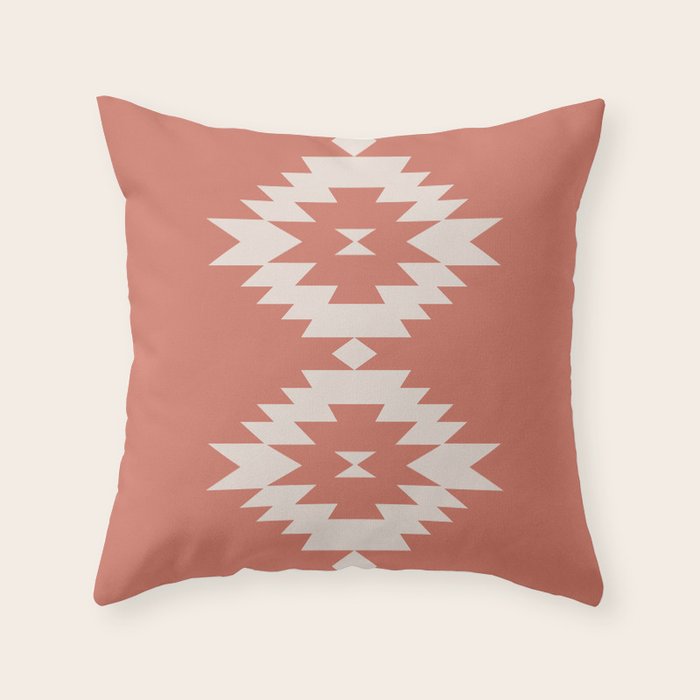 Southwestern Minimalism - Bright Coral Red Throw Pillow Gallery Image 6