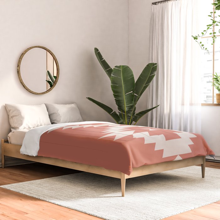 Southwestern Minimalism - Bright Coral Red Comforter Gallery Image 2