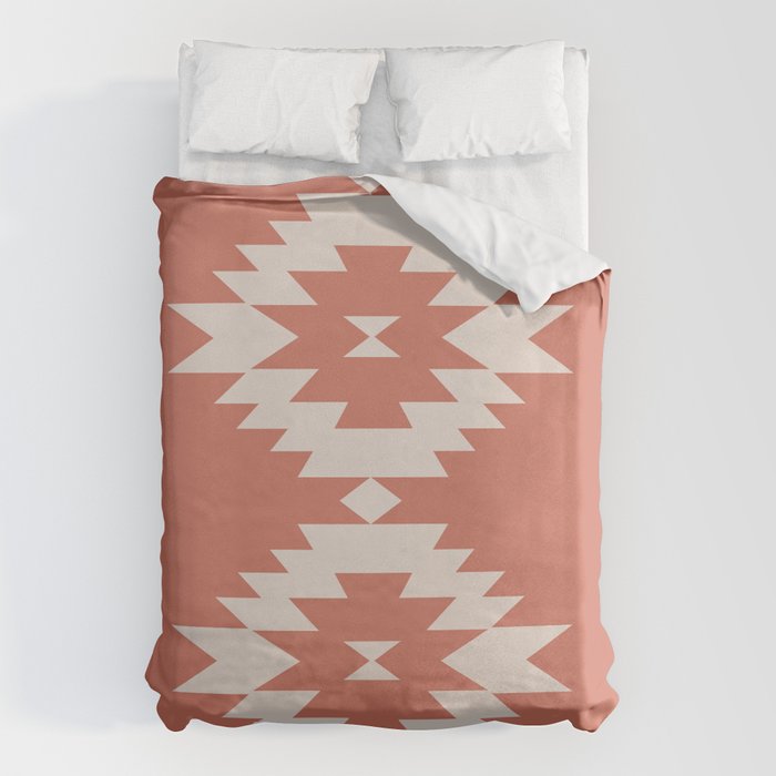 Southwestern Minimalism - Bright Coral Red Duvet Cover Gallery Image 6