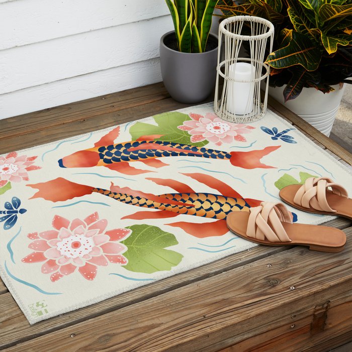 Koi Pond I Outdoor Rug Gallery Image 2