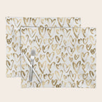 Gold Love Hearts Pattern on White Placemat Gallery Image 1