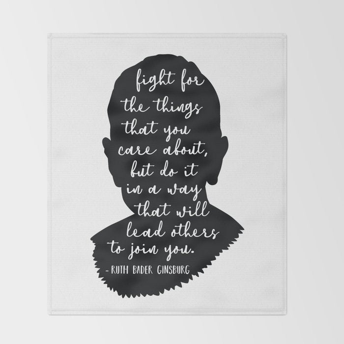 Ruth Bader Ginsburg Quote Throw Blanket Gallery Image 2