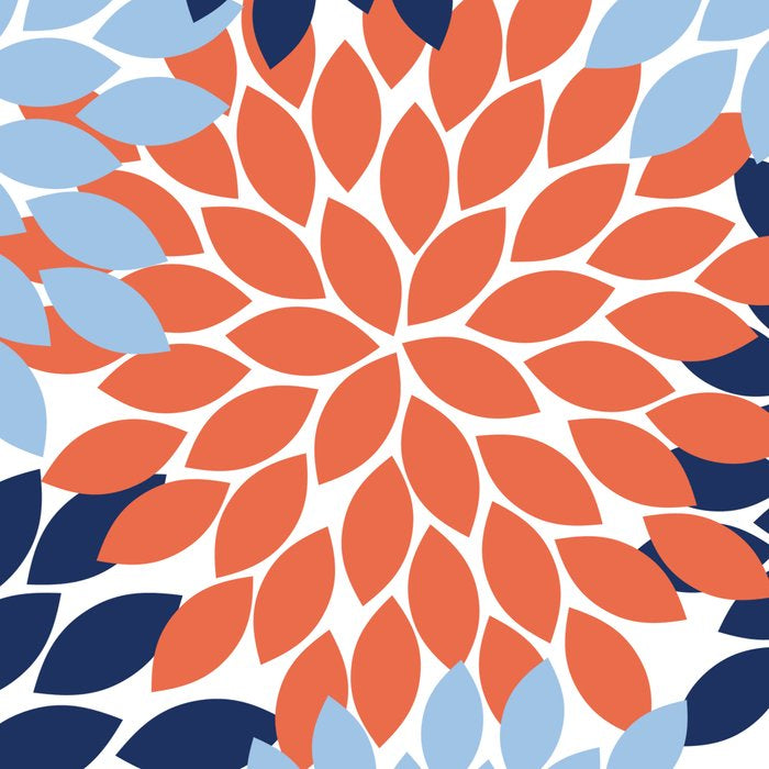 Navy Blue Orange Flower Burst Floral Pattern Dahlia Flower Petals Coffee Mug Gallery Image 2