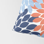 Navy Blue Orange Flower Burst Floral Pattern Dahlia Flower Petals Pillow Sham Gallery Image 4