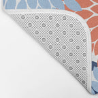 Navy Blue Orange Flower Burst Floral Pattern Dahlia Flower Petals Bath Mat Gallery Image 2