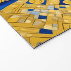 Gustav Klimt Style Dog with Blue and Gold Geometric Patterns Welcome Mat Gallery Image 2