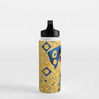 Gustav Klimt Style Dog with Blue and Gold Geometric Patterns Water Bottle Gallery Image 3