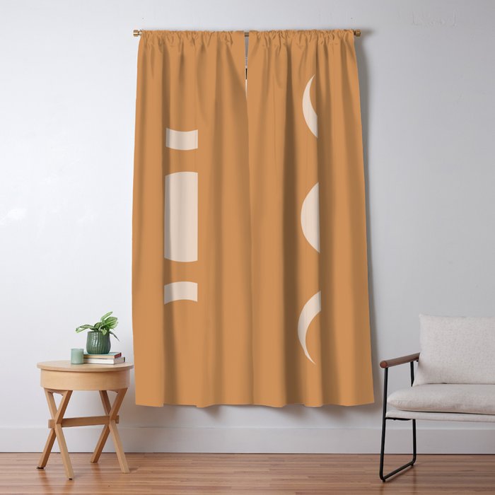 Moon Shapes Minimalism - Desert Sand Window Curtain Gallery Image 1