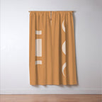 Moon Shapes Minimalism - Desert Sand Window Curtain Gallery Image 3