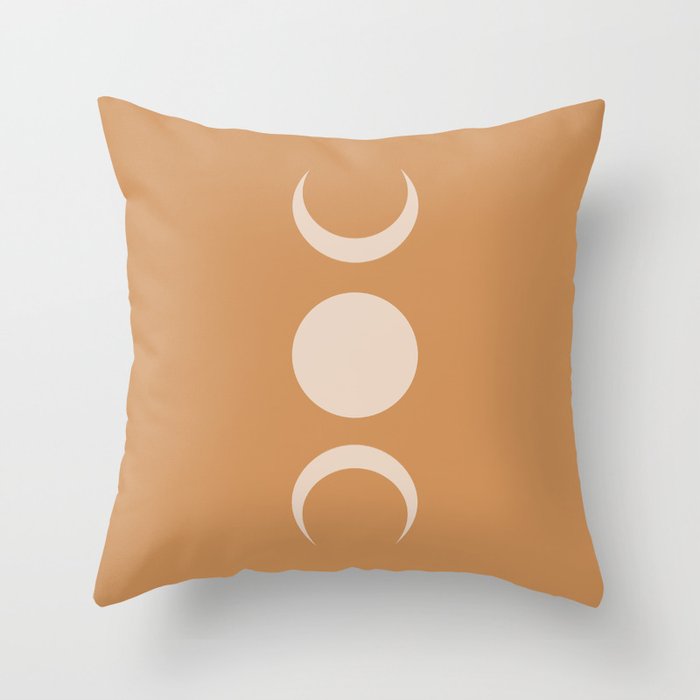 Moon Shapes Minimalism - Desert Sand Throw Pillow Gallery Image 1