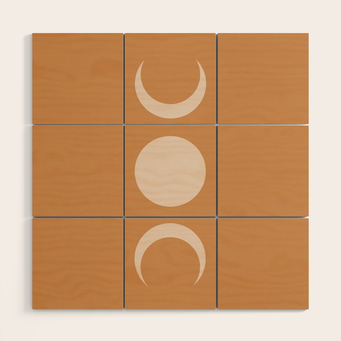 Moon Shapes Minimalism - Desert Sand Wood Wall Art Gallery Image 1