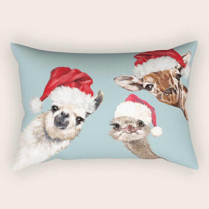 Christmas Animals Gang Rectangular Pillow Gallery Image 2