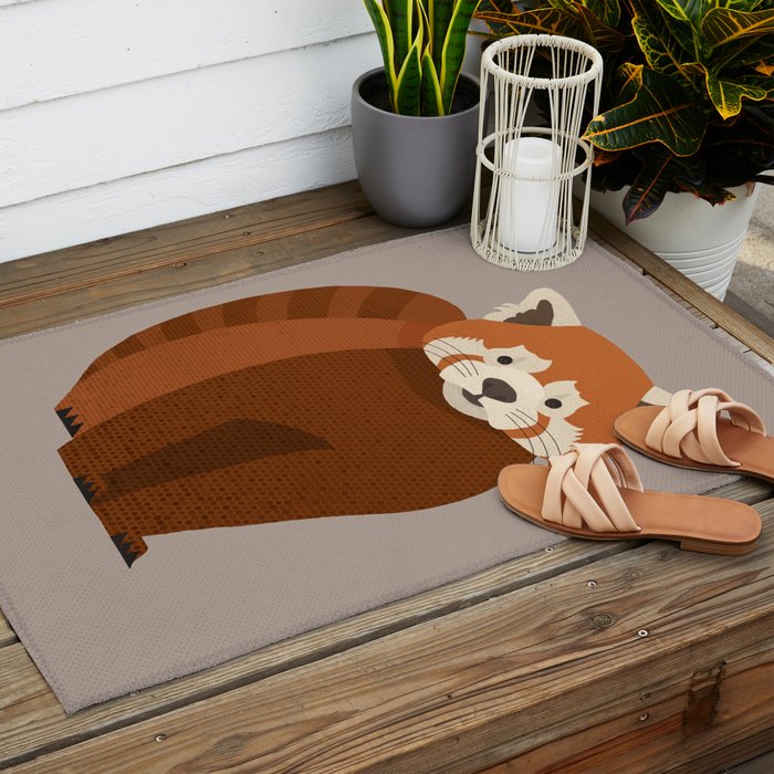 Whimsy Red Panda Outdoor Rug Gallery Image 2