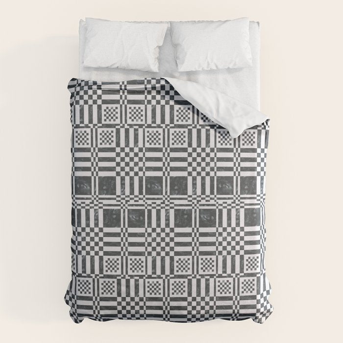 Structured Lines Grid Duvet Cover Gallery Image 6