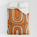 Midcentury Modern Confaab Abstract Pattern in Retro 70s Light Brown and Orange Comforter Gallery Image 6