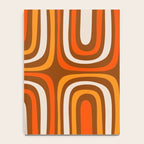 Midcentury Modern Confaab Abstract Pattern in Retro 70s Light Brown and Orange Notebook Gallery Image 4