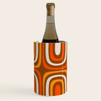Midcentury Modern Confaab Abstract Pattern in Retro 70s Light Brown and Orange Wine Chiller Gallery Image 3