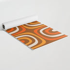 Midcentury Modern Confaab Abstract Pattern in Retro 70s Light Brown and Orange Yoga Mat Gallery Image 2