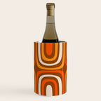 Midcentury Modern Confaab Abstract Pattern in Retro 70s Light Brown and Orange Wine Chiller Gallery Image 1