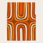 Midcentury Modern Confaab Abstract Pattern in Retro 70s Light Brown and Orange Poster Gallery Image 4