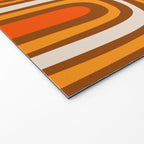 Midcentury Modern Confaab Abstract Pattern in Retro 70s Light Brown and Orange Welcome Mat Gallery Image 2