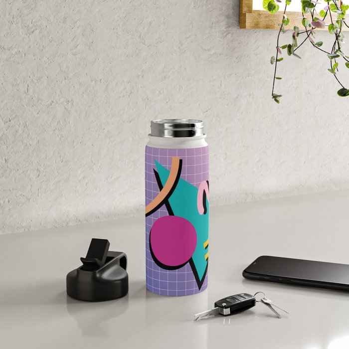 Memphis Pattern 10 - 90s - Retro Water Bottle Gallery Image 4