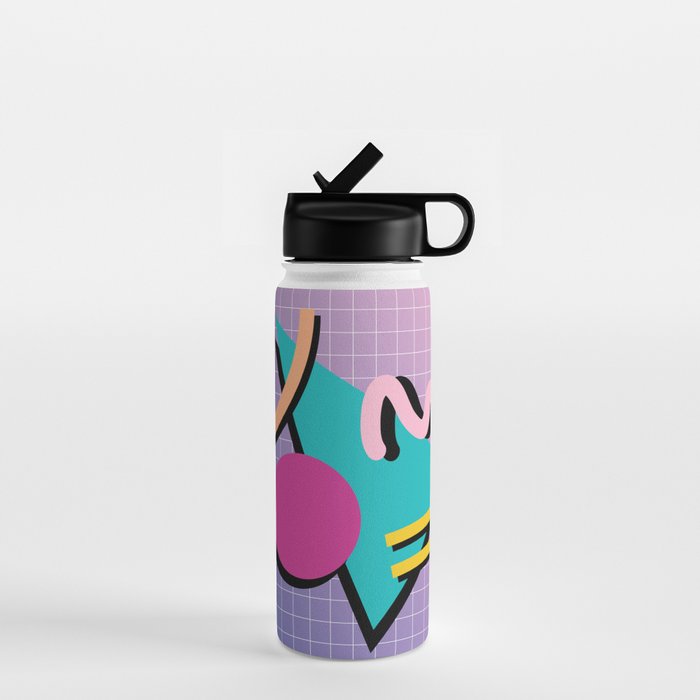 Memphis Pattern 10 - 90s - Retro Water Bottle Gallery Image 1