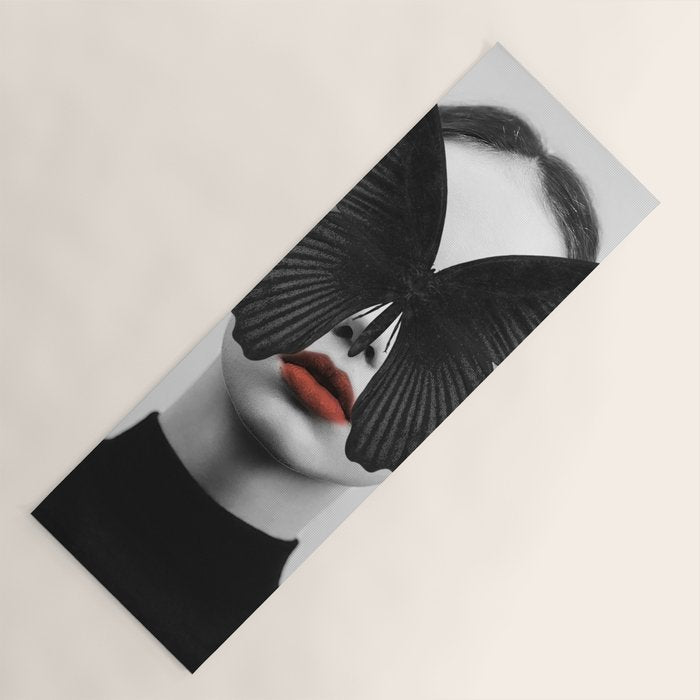 BLACK BUTTERFLY Yoga Mat Gallery Image 1