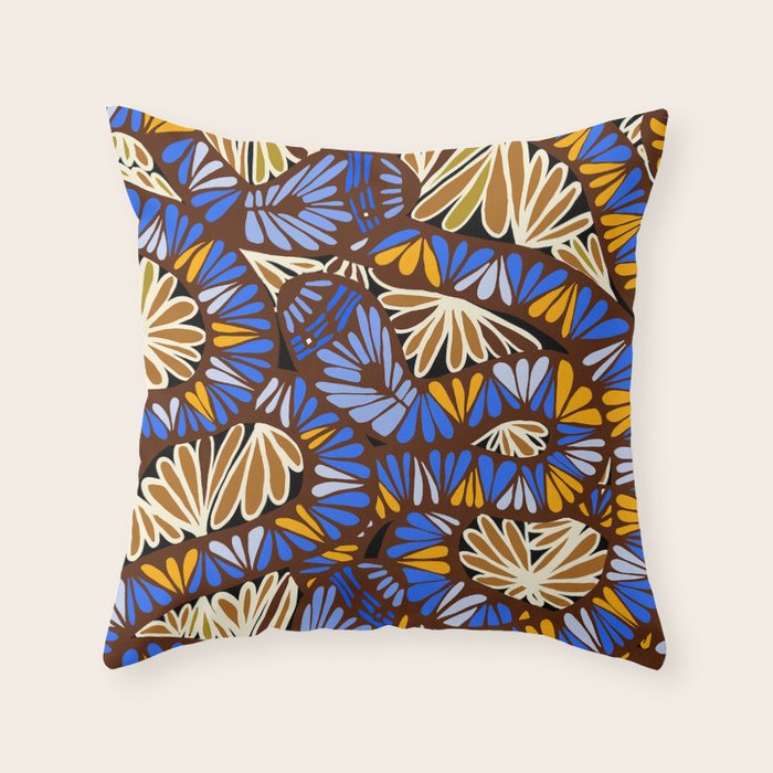 Decorative snakes and flowers Throw Pillow Gallery Image 1
