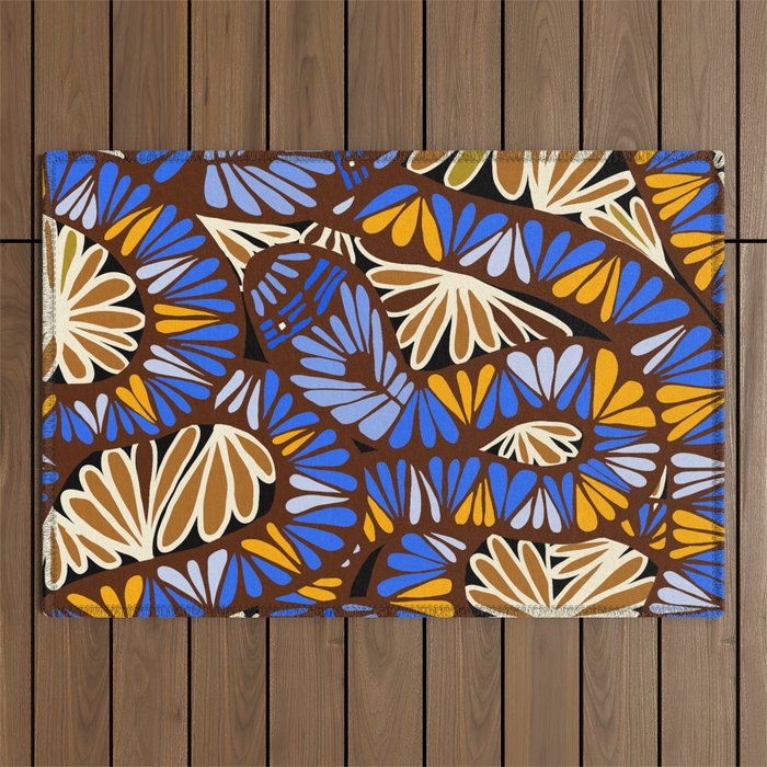 Decorative snakes and flowers Outdoor Rug Gallery Image 1