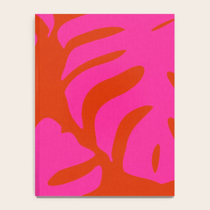 monstera pink orange minimal cut out summer Notebook Gallery Image 4