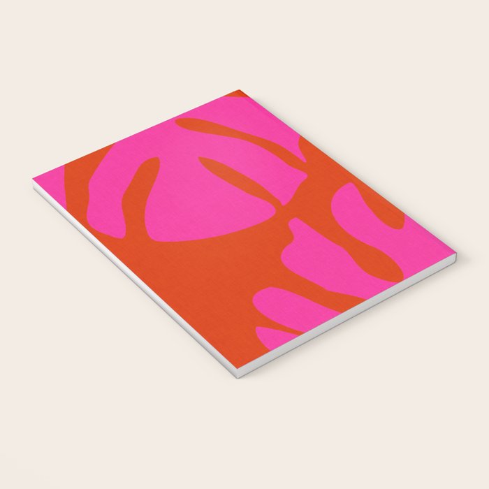 monstera pink orange minimal cut out summer Notebook Gallery Image 3