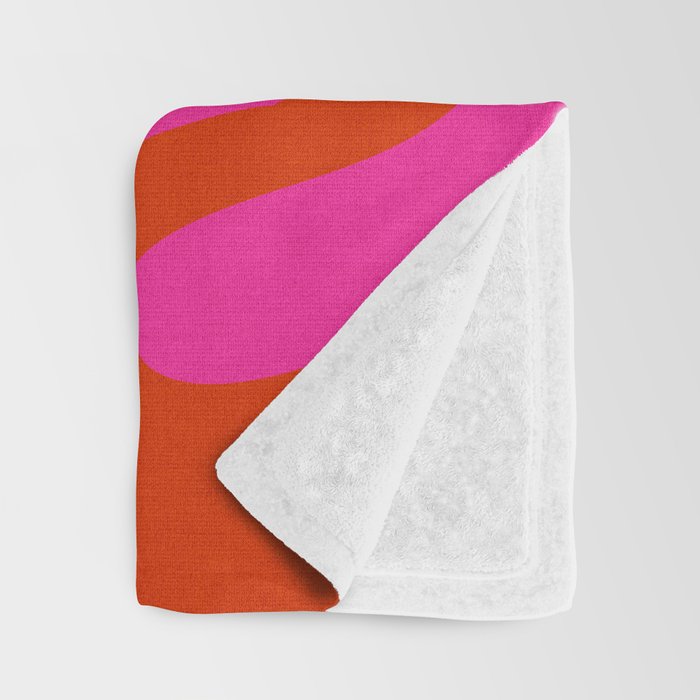 monstera pink orange minimal cut out summer Throw Blanket Gallery Image 3