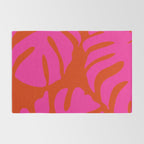 monstera pink orange minimal cut out summer Rug Gallery Image 2