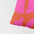 monstera pink orange minimal cut out summer Pillow Sham Gallery Image 4
